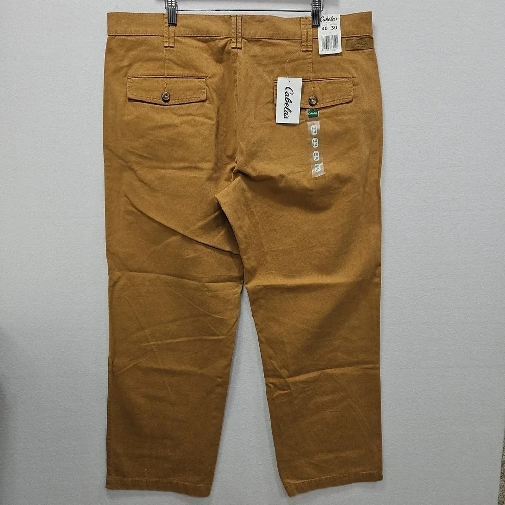 Cabelas Woodhaven Chino Pants‎ Mens 40X30 Rye Brown Pockets Cotton Canvas